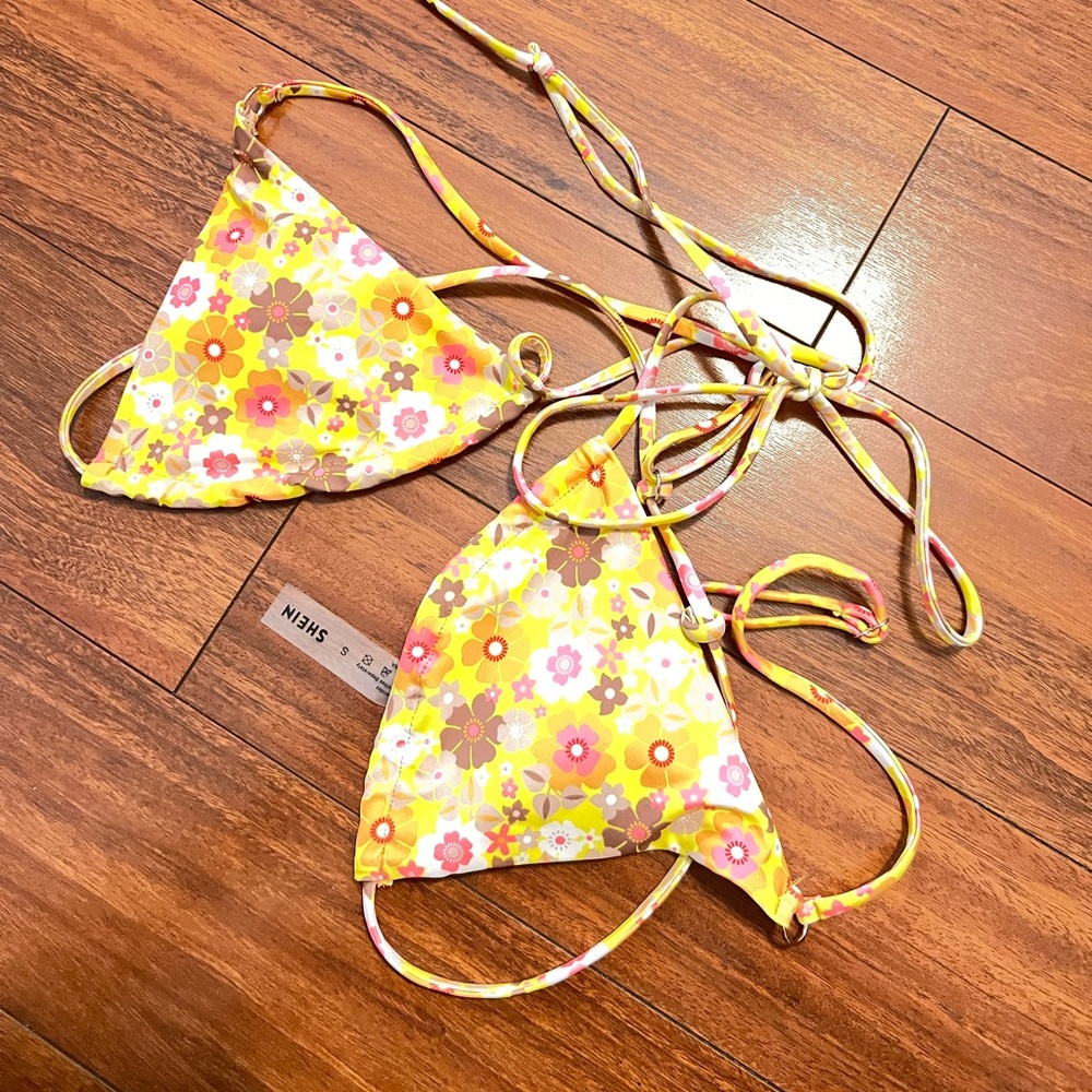 floral bikini tie top and bottoms - Picture 2 of 3